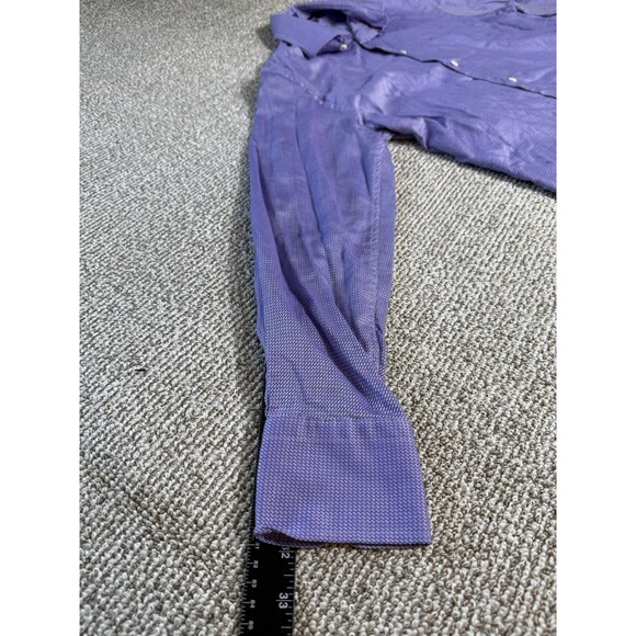 Robert Graham Dress Shirt Men’s 15 33/33 S Tailored Fit Purple Geometric - Picture 6 of 8